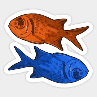 Fish Orange Blue Sticker